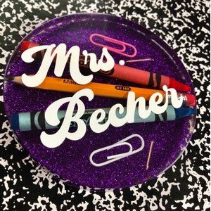 Personalized Teacher Resin Coaster Custom Teacher Gift, Back To School Gift